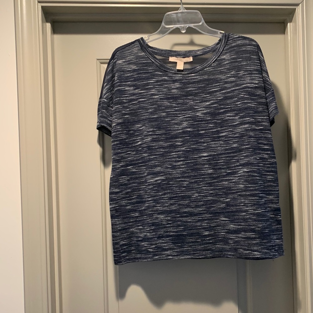 Forever 21 Navy Speckled Short Sleeve